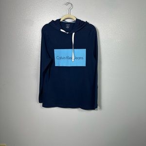 Calvin Klein Mens Hoodie Size M Blue Lightweight